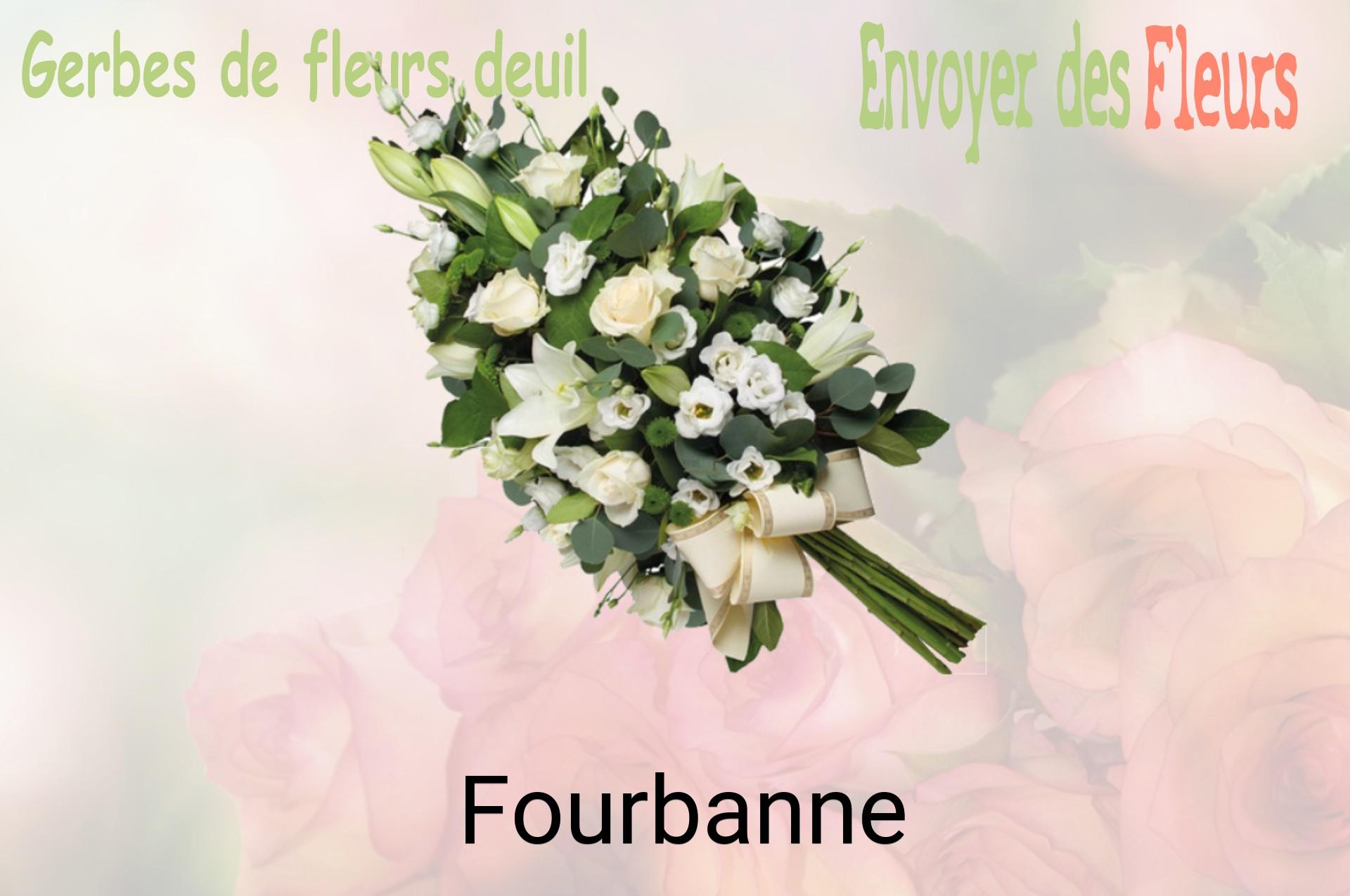 Gerbe de fleurs de deuil livrée à Fourbanne